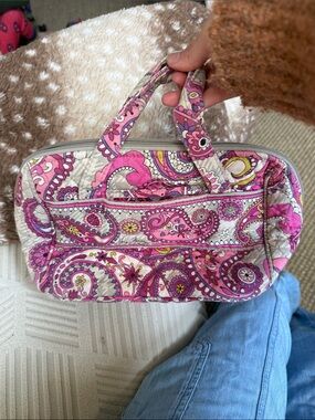 Vera Bradley Pink Paisley Quilted lunch  Bag